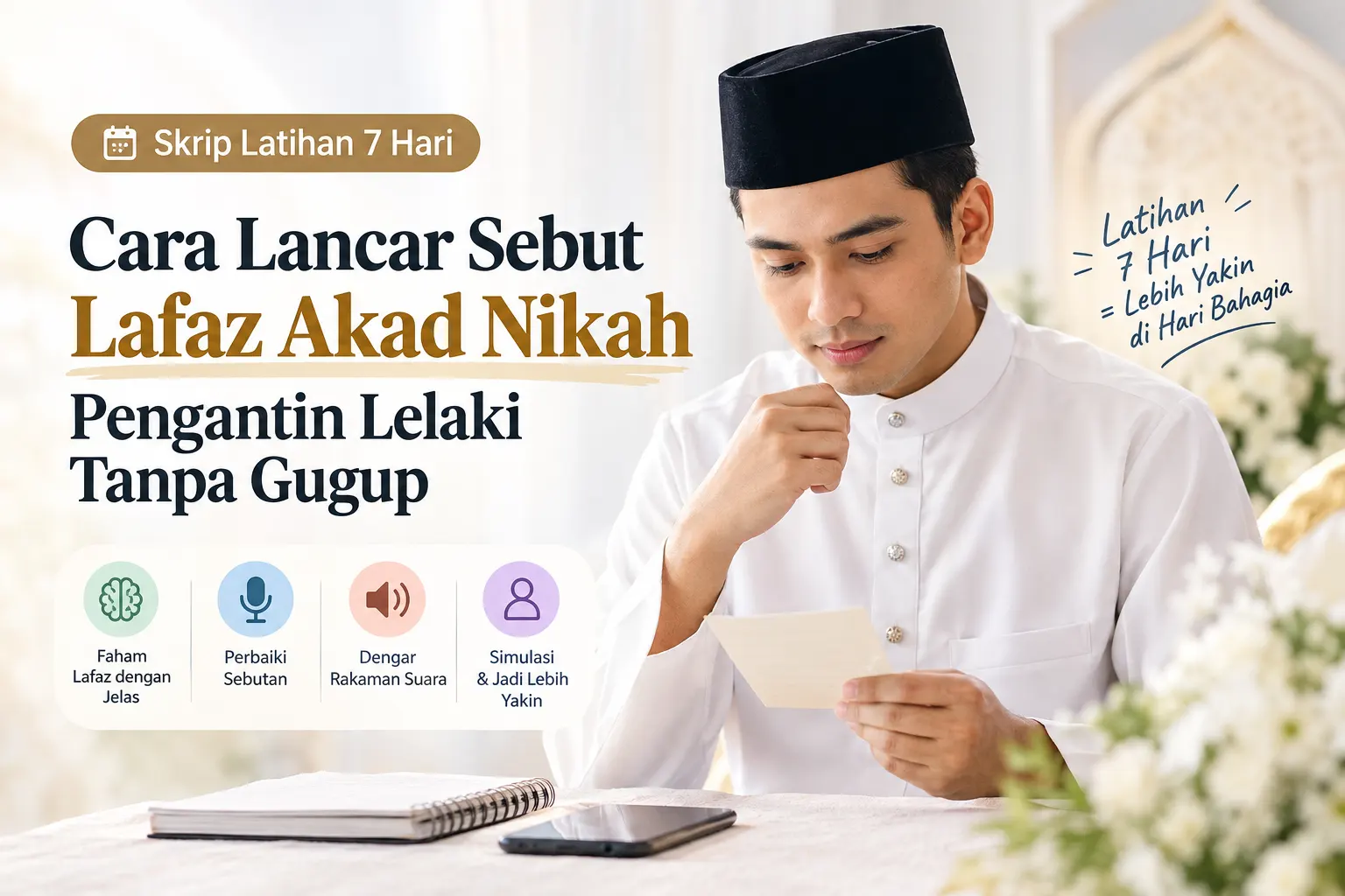 Skrip Latihan 7 Hari: Cara Lancar Sebut Lafaz Akad Nikah Pengantin Lelaki Tanpa Gugup
