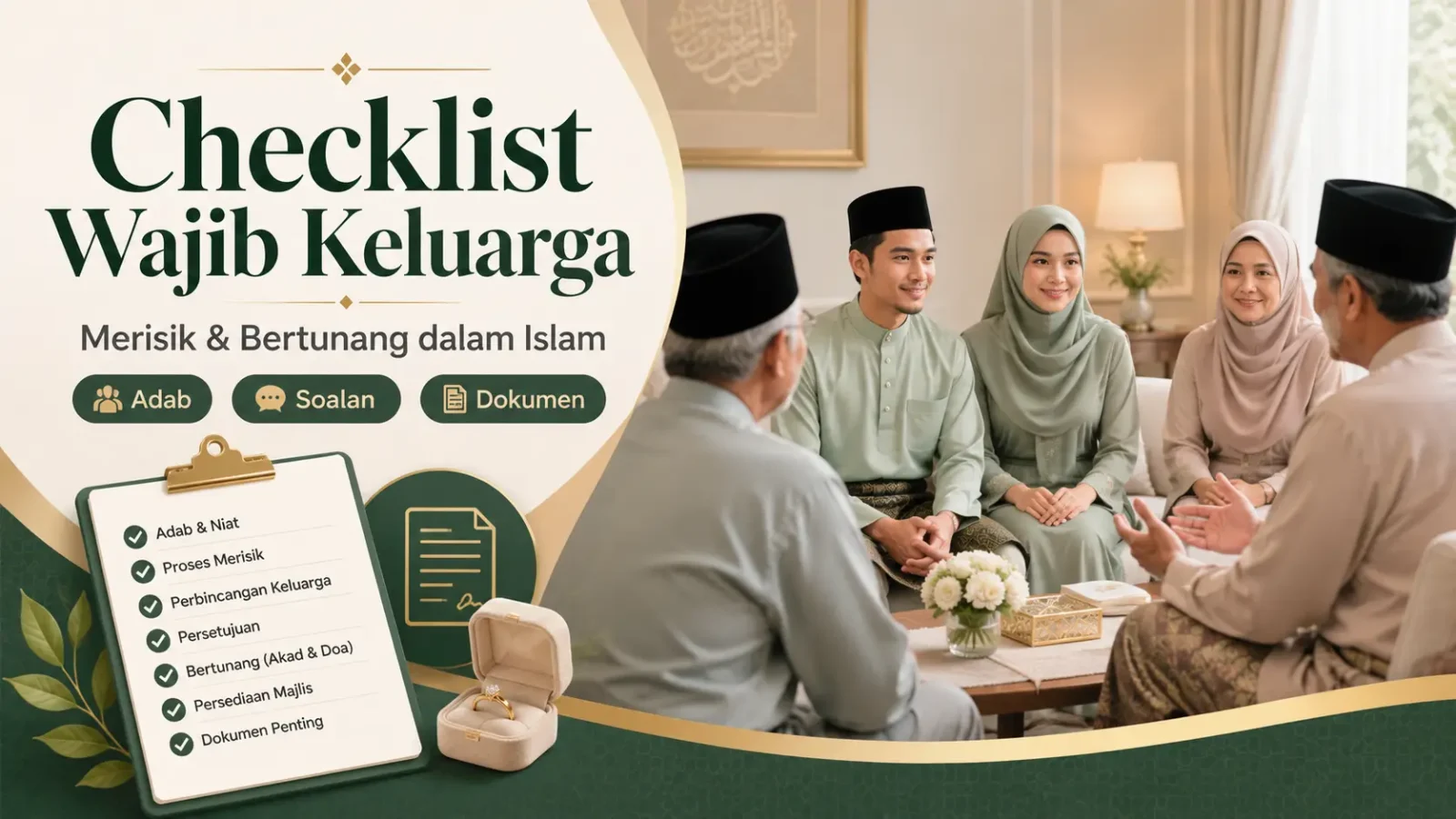 Merisik dan Bertunang dalam Islam: Checklist Wajib Keluarga (Soalan, Persediaan, Dokumen)