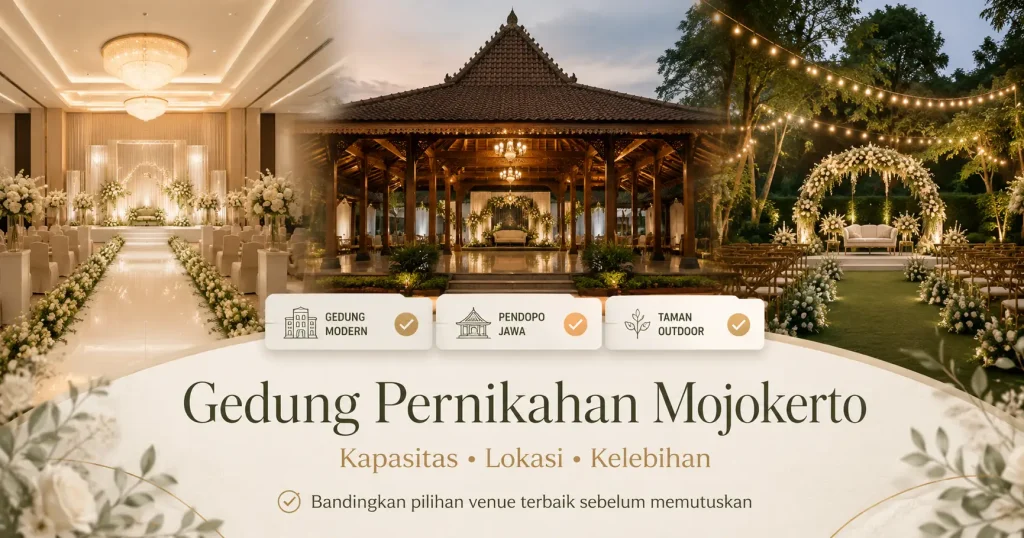 Gedung Pernikahan di Mojokerto Terpopuler 2026: Kapasitas, Lokasi, dan Kelebihannya